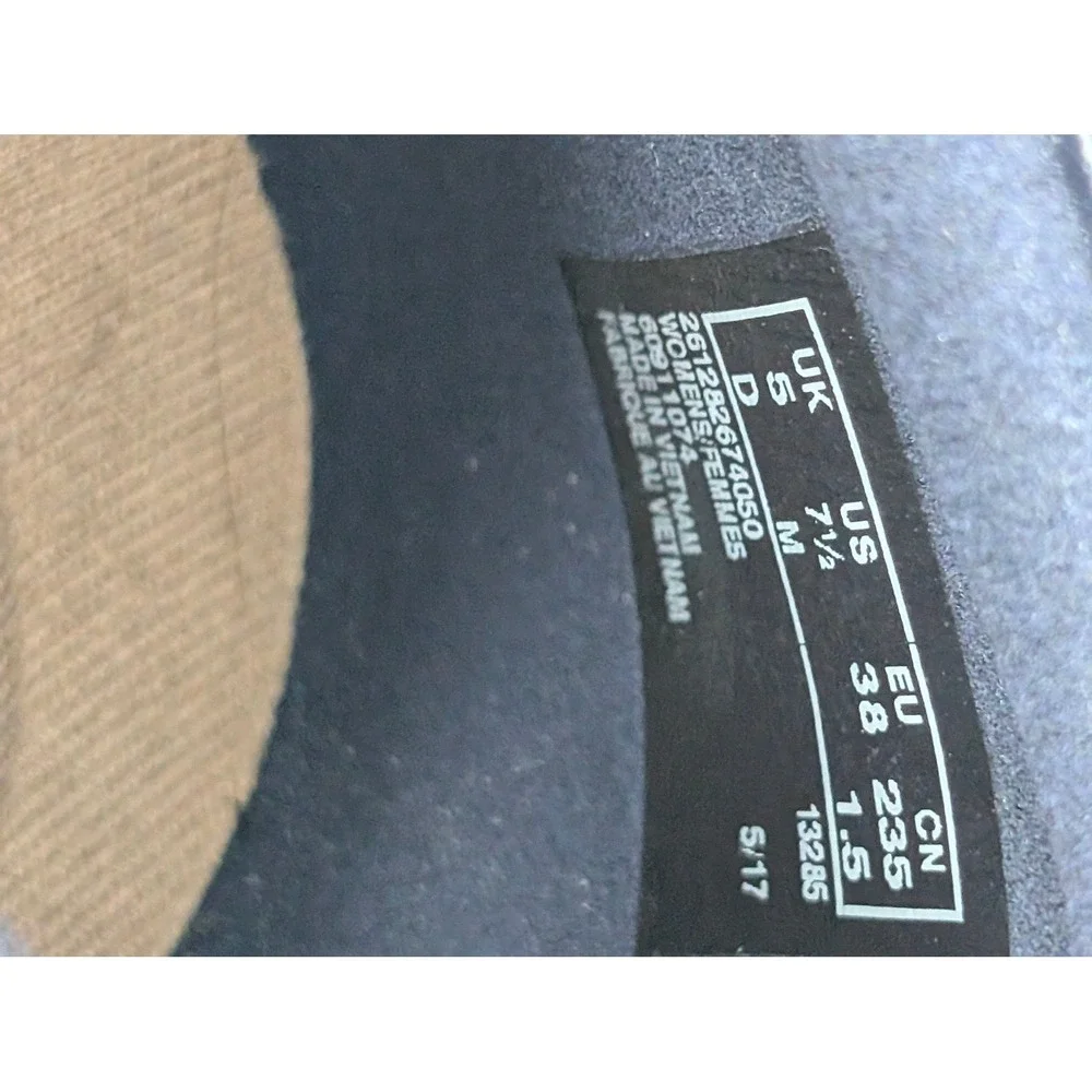 Clarks Collection Womens Navy Blue Leather Slip On Loafers 7.5 M